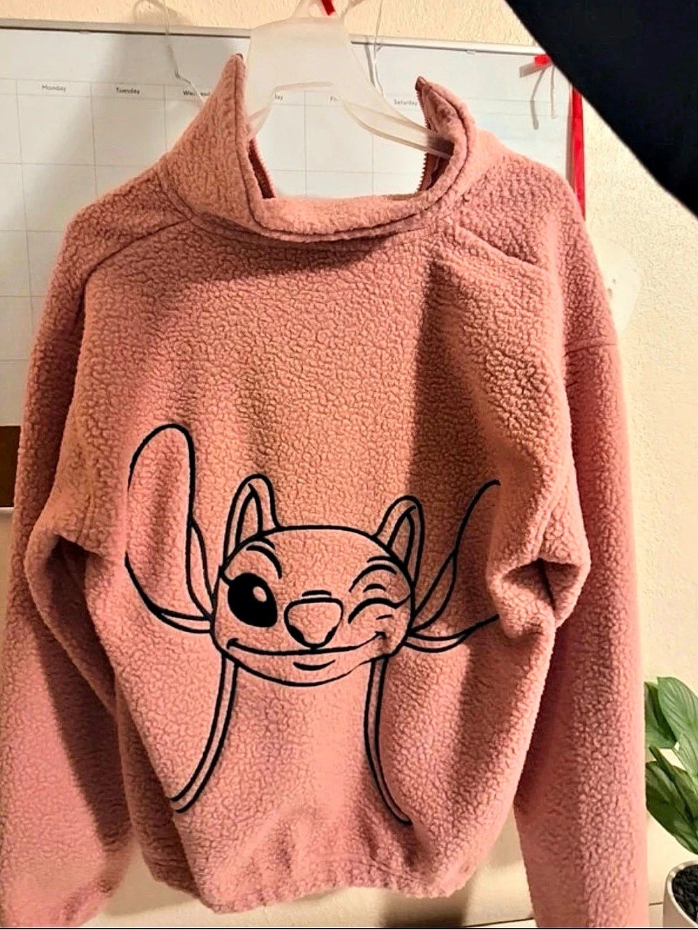 Disney Stitch Pink Fleece Sweatshirt Girls 14-15Y NWT